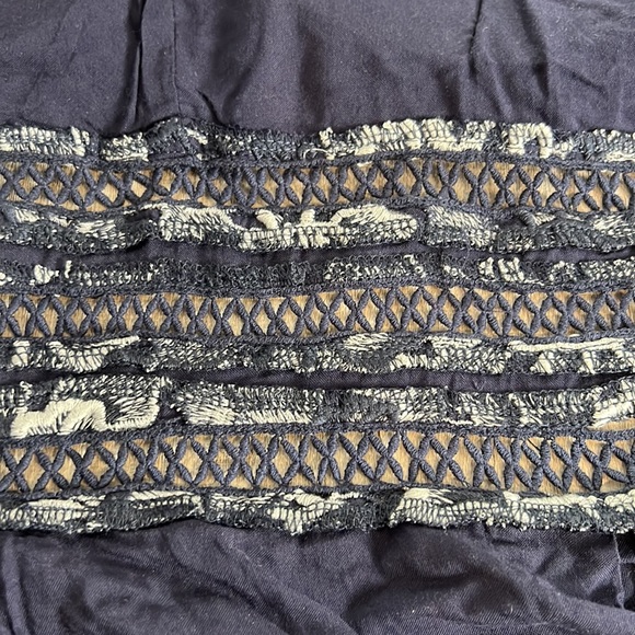 NWT eri+ ali ANTHROPOLOGIE Blue embroidered dress with lining size L - Picture 10 of 11